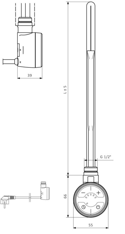 300W TERMOSTATISK EL-PATRON MED 2 TIMER FUNKTION-4563